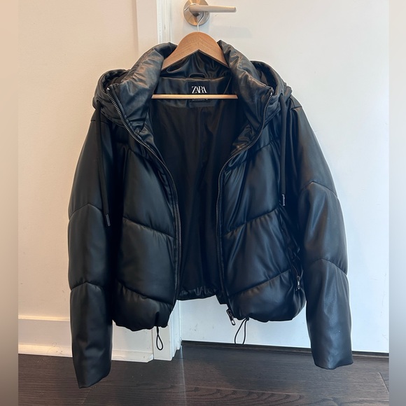 Faux Leather Bomber Jacker - Picture 1 of 2